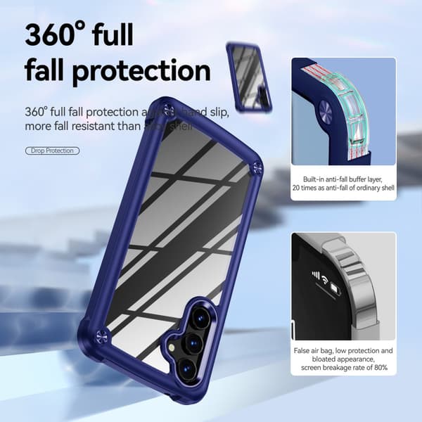 SKALO Samsung A54 5G Kiiltävä hybridi TPU-kuori - Sininen