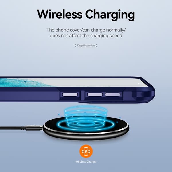 SKALO Samsung A54 5G Kiiltävä hybridi TPU-kuori - Sininen