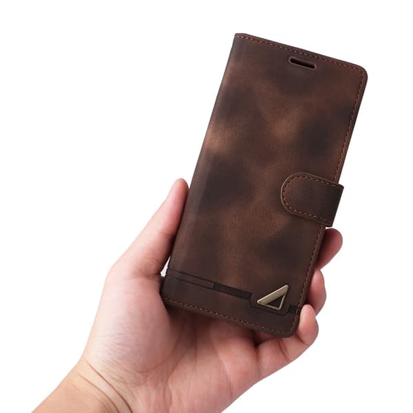 SKALO Samsung A54 5G Flip Cover m. pung i PU-læder - Brun