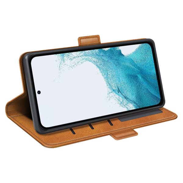 SKALO Samsung A54 5G Premium Wallet Flip Cover - Lys brun