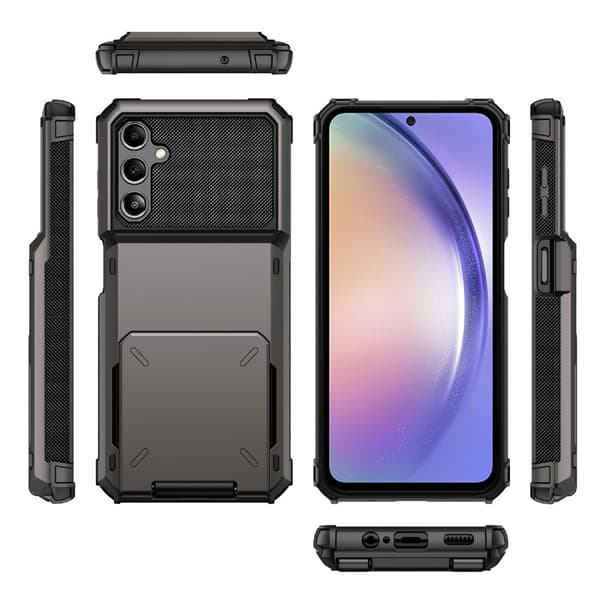 SKALO Samsung A54 5G Armor Skal Korthållare - Röd