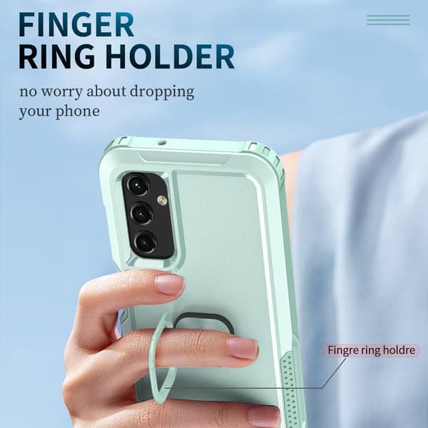 SKALO Samsung A54 5G Armor Hybrid metal ring cover - Turkis