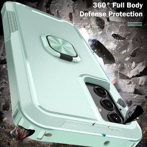 SKALO Samsung A54 5G Armor Hybrid metal ring cover - Turkis