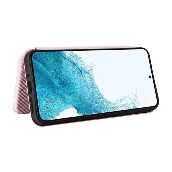 SKALO Samsung A54 5G Carbon Fiber Pungetui - Rosa guld