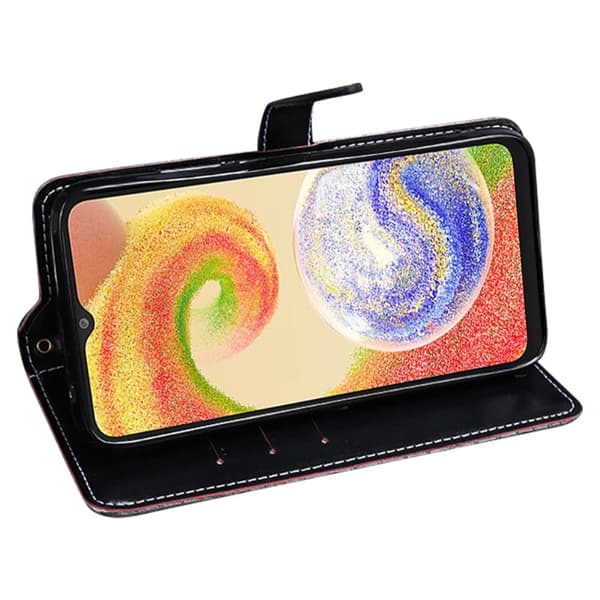 SKALO Samsung A54 5G Krokodille Flip Cover m. pung i PU-læder - Sort
