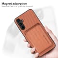 Miniatyrbillede 6 af 7: SKALO Samsung A54 5G Carbon Fiber Cover med kortholder - Blå