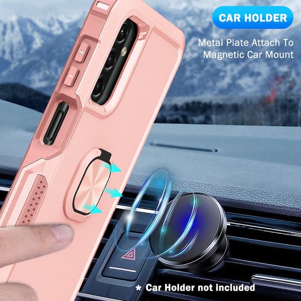 SKALO Samsung A54 5G Armor Hybrid metal ring cover - Pink