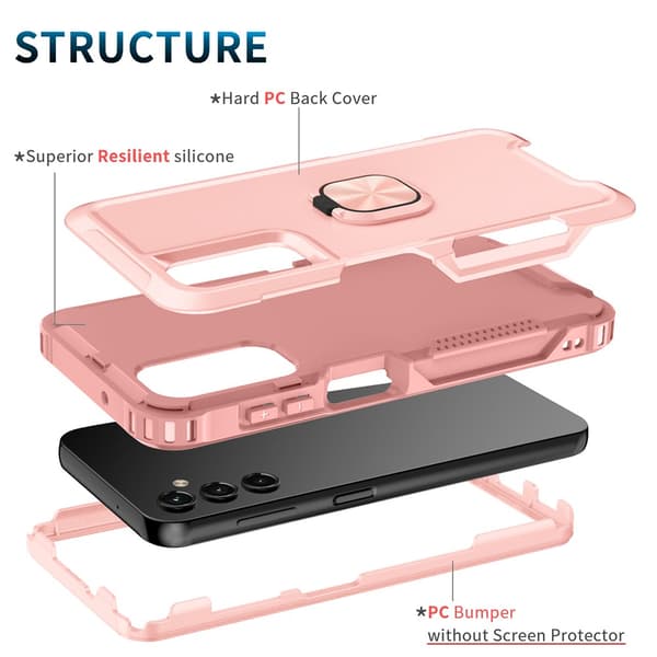 SKALO Samsung A54 5G Armor Hybrid metal ring cover - Pink