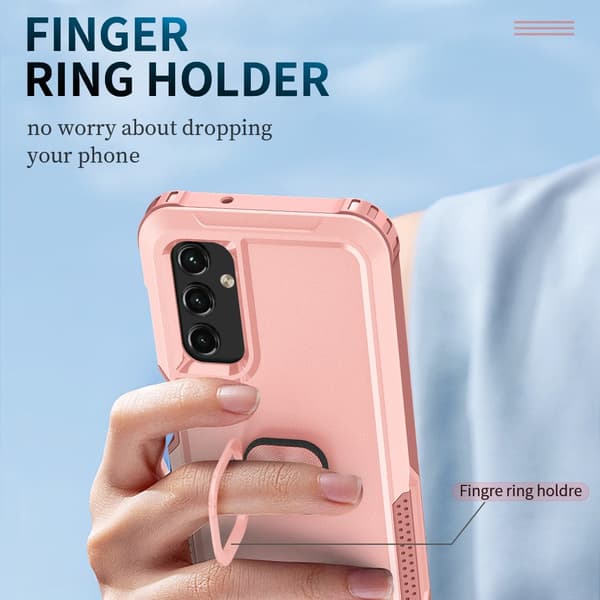 SKALO Samsung A54 5G Armor Hybrid metal ring cover - Pink