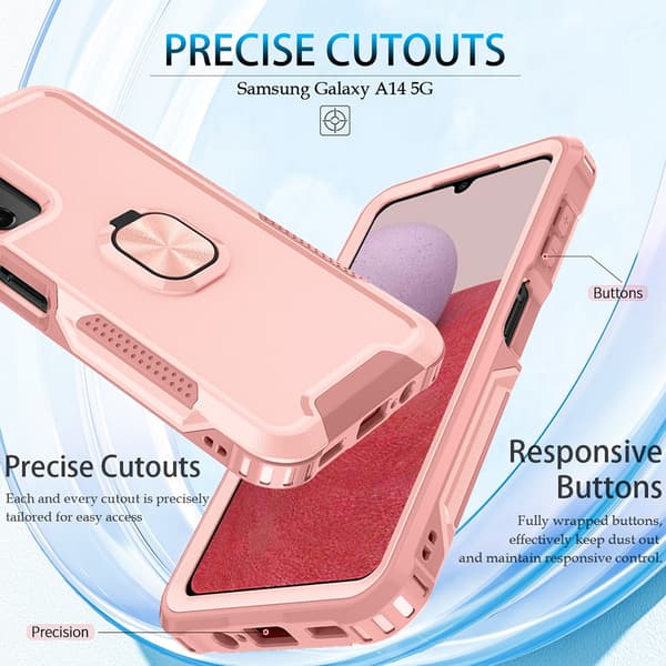 SKALO Samsung A54 5G Armor Hybrid metal ring cover - Pink