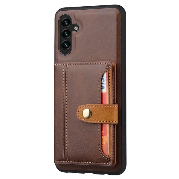 SKALO Samsung A54 5G PU Läder Skal med Plånbok - Brun