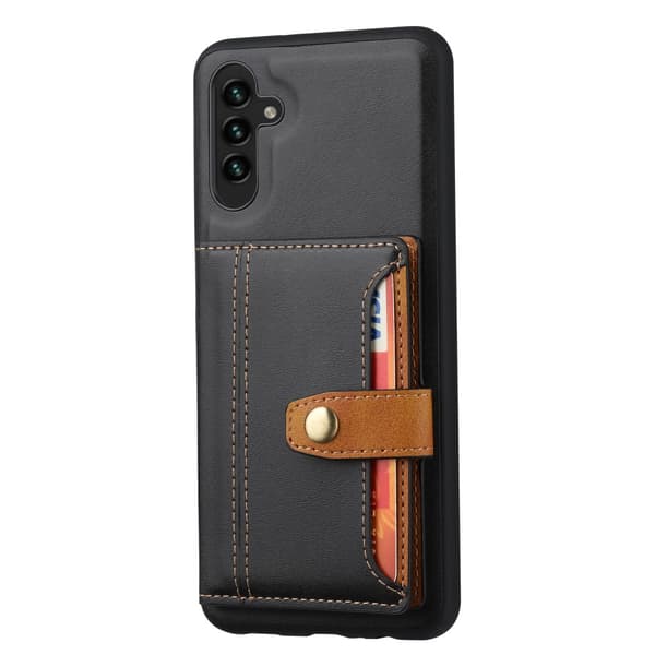 SKALO Samsung A54 5G PU-nahkainen Suojakuori Lompakolla - Musta