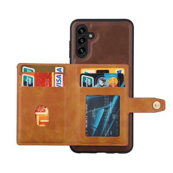 SKALO Samsung A54 5G PU-nahkainen Suojakuori Lompakolla - Musta