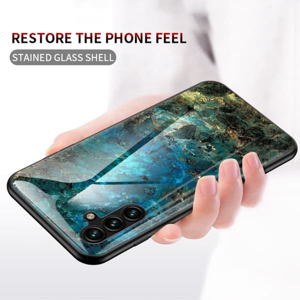 SKALO Samsung A54 5G Marmor hærdet glas TPU Cover - #4