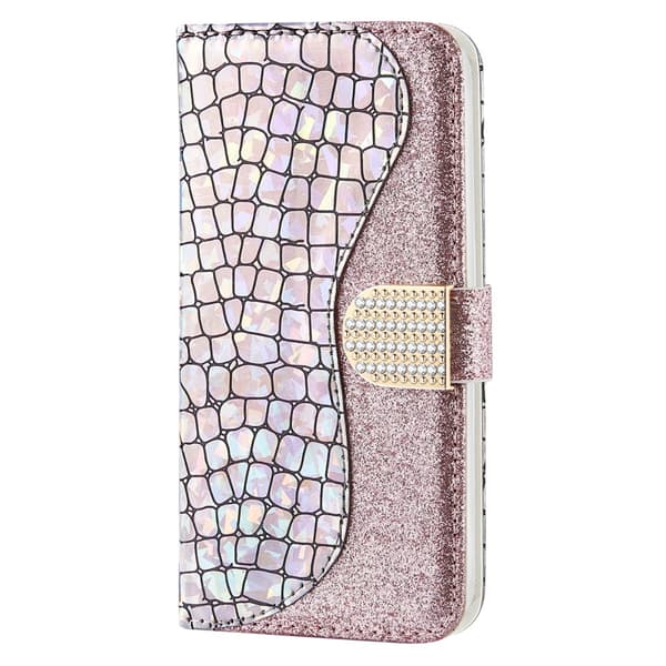 SKALO Samsung A54 5G Glitter design Lompakko kotelo - Ruusukulta