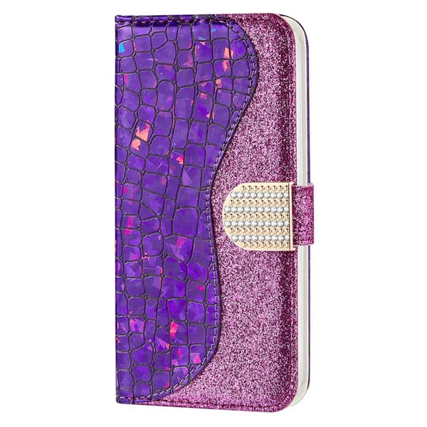 SKALO Samsung A54 5G Glitter design Pungetui - Lilla