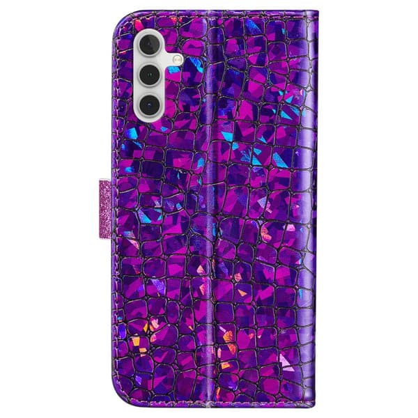 SKALO Samsung A54 5G Glitter design Pungetui - Lilla