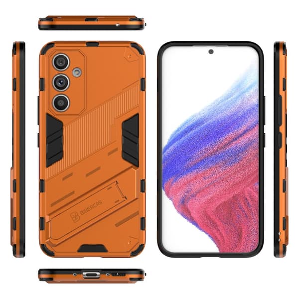SKALO Samsung A54 5G Hybrid BIBERCAS Suojakuori - Oranssi