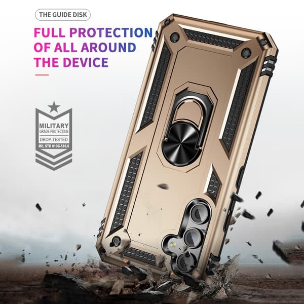 SKALO Samsung A54 5G Armor Hybridi metallirengas kuori - Kulta