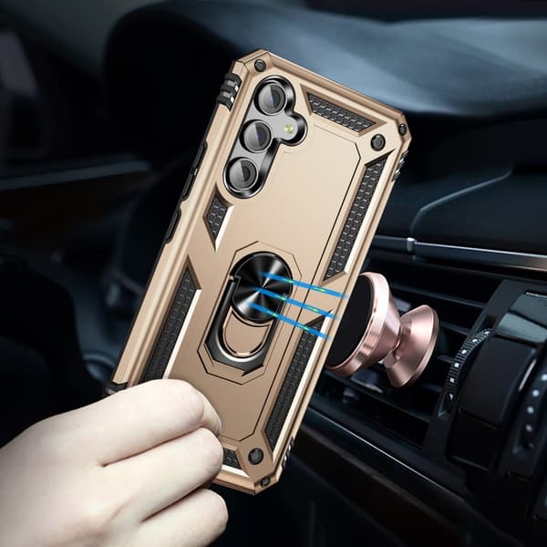 SKALO Samsung A54 5G Armor Hybridi metallirengas kuori - Kulta