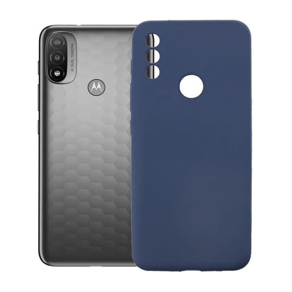 Motorola Moto E20 Silikonskal med Kameraskydd - Blå