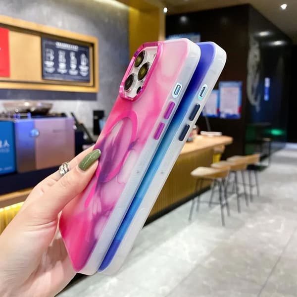 iPhone 14 Pro MagSafe Mobilskal - Rosa Abstrakt