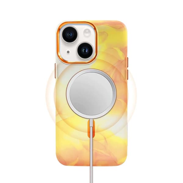 iPhone 14 Plus MagSafe Mobilskal - Orange Abstrakt