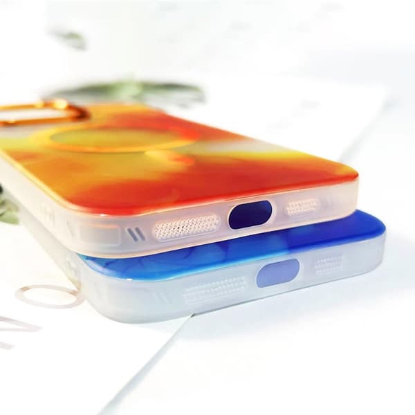 iPhone 14 Plus MagSafe Mobilskal - Orange Abstrakt
