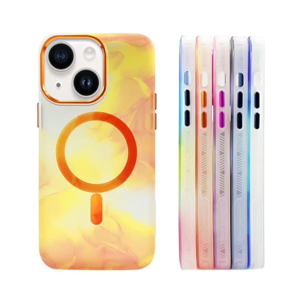 iPhone 14 Plus MagSafe Mobilskal - Orange Abstrakt