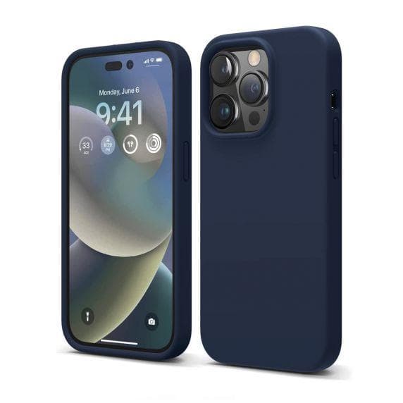 iPhone 14 Pro Silikonskal - Mörkblå