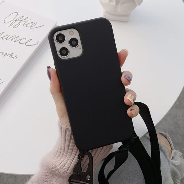 TPU-puhelinkotelo kaulanauhalla Musta  iPhone 13