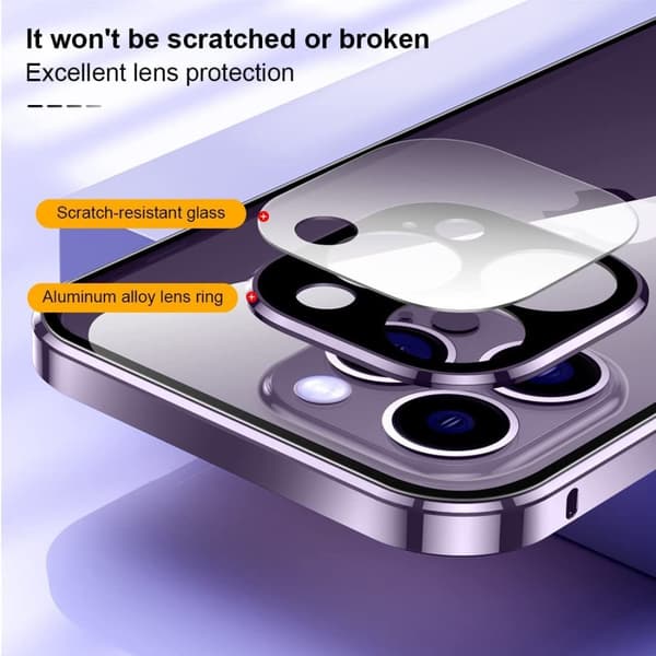 Puhelinkotelo täysi kamerasuojaus kaksipuolinen karkaistu lasi anti-spy Musta  iPhone14 Pro Max