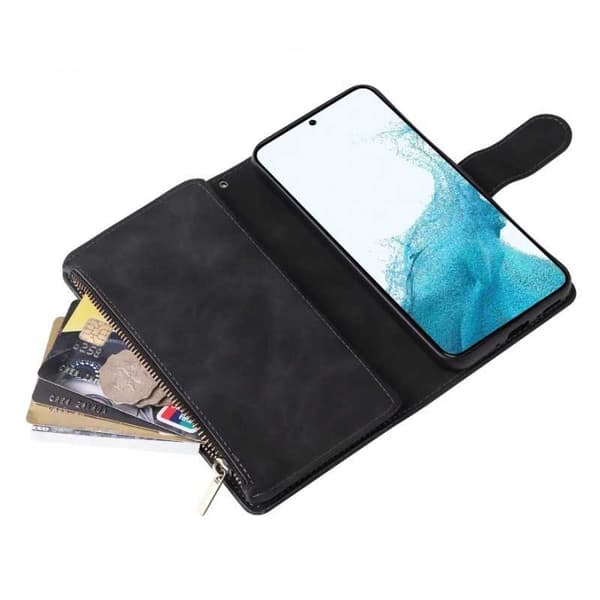 Samsung A14 5G/4G multifunktionelt pung etui Lynlås 8-rum