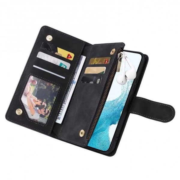 Samsung A14 5G/4G multifunktionelt pung etui Lynlås 8-rum