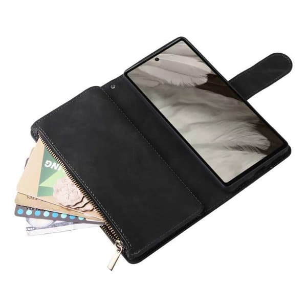 Google Pixel 7a Multifunktionellt Plånboksfodral Zipper 8-Fack