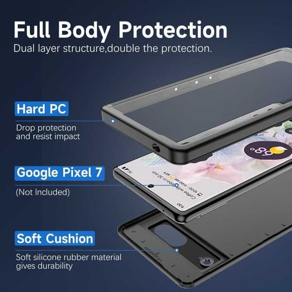 Google Pixel 7 fuld dækning vandtæt premium cover - 2m