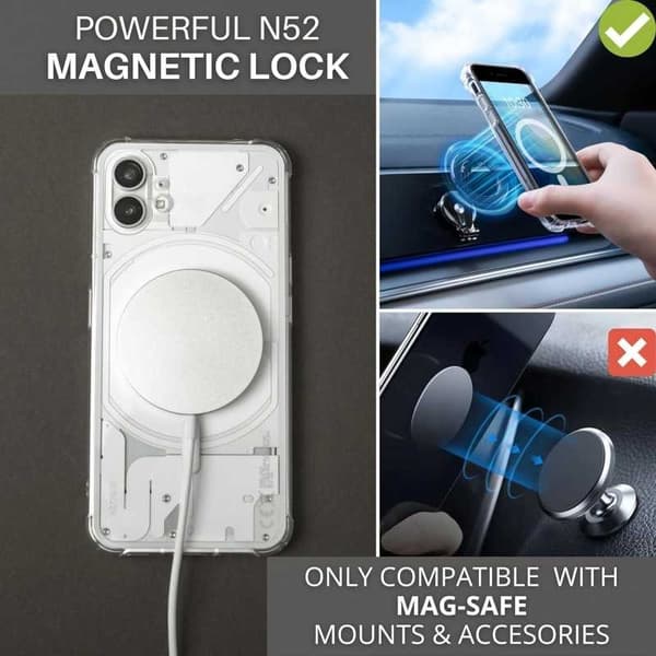 Nothing Phone 1 Transparent stødabsorberende cover MagSafe-kompatibel