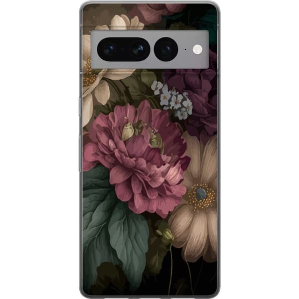 Google Pixel 7 Pro Genomskinligt Skal Blommor
