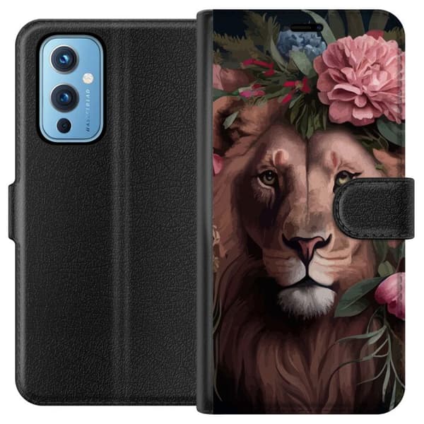 OnePlus 9 Plånboksfodral Blommor Lejon