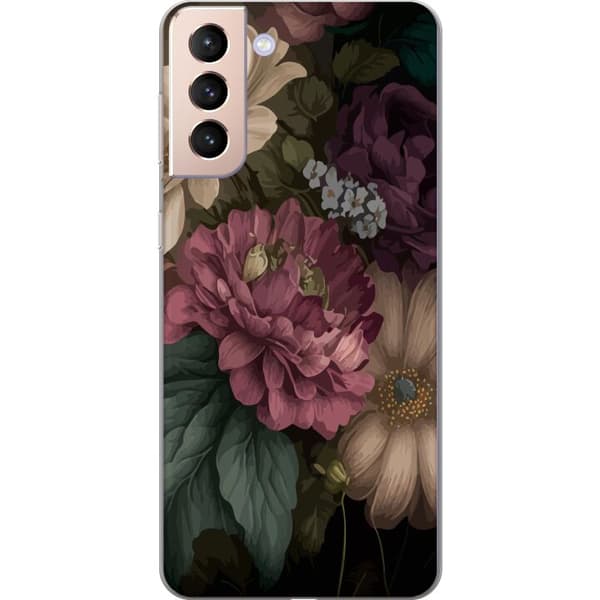 Samsung Galaxy S21 Genomskinligt Skal Blommor