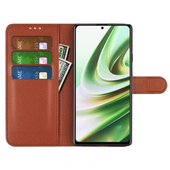 OnePlus 10T Plånboksfodral med Stativ - Brun