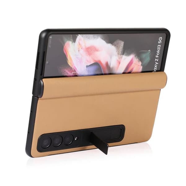 Samsung Galaxy Z Fold3 Mobilskal Fodral Läder - Brun