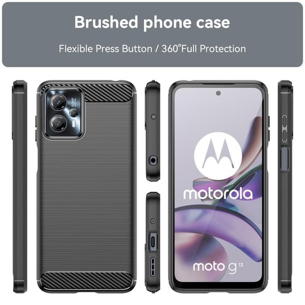 SKALO Motorola Moto G23 4G Armor Carbon Stødsikker TPU-cover