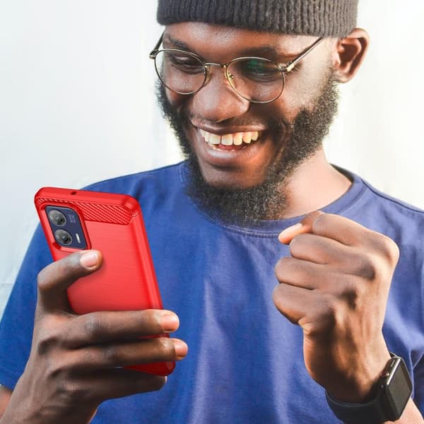 SKALO Motorola Moto G73 5G Armor Carbon Iskunkestävä TPU suojakuori