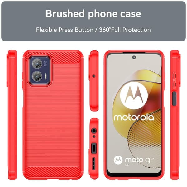 SKALO Motorola Moto G73 5G Armor Carbon Iskunkestävä TPU suojakuori