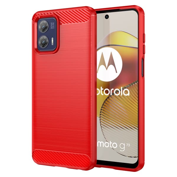SKALO Motorola Moto G73 5G Armor Carbon Iskunkestävä TPU suojakuori