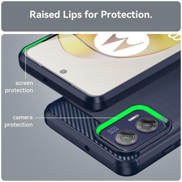 SKALO Motorola Moto G73 5G Armor Carbon Iskunkestävä TPU suojakuori