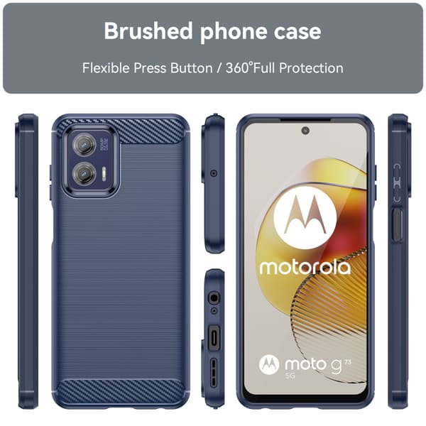 SKALO Motorola Moto G73 5G Armor Carbon Iskunkestävä TPU suojakuori