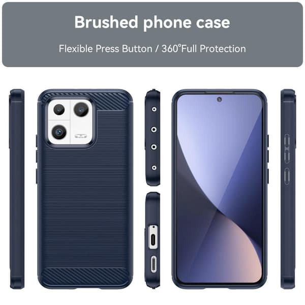 SKALO Xiaomi 13 5G Armor Carbon Iskunkestävä TPU suojakuori