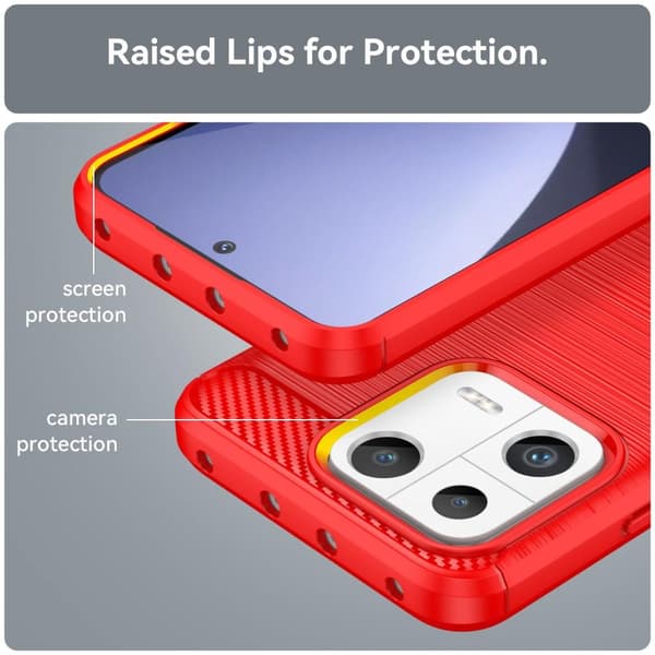 SKALO Xiaomi 13 5G Armor Carbon Iskunkestävä TPU suojakuori